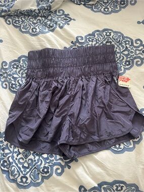 FP Movement by Free People High-Waist Ruched Purple Shorts